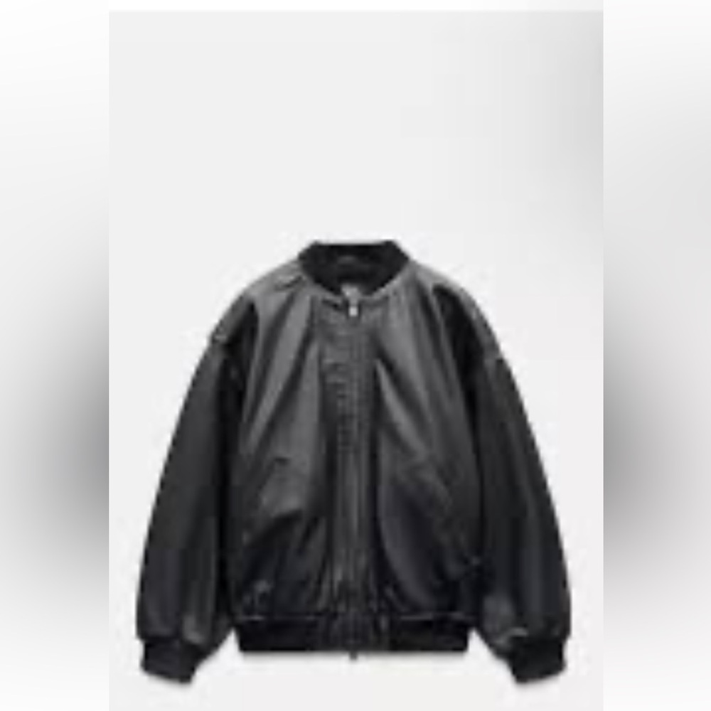 Zara Black Bomber Jacket